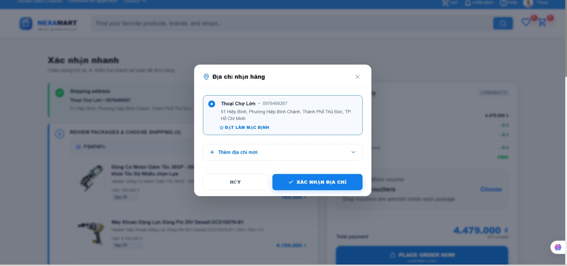 Checkout Screen 1