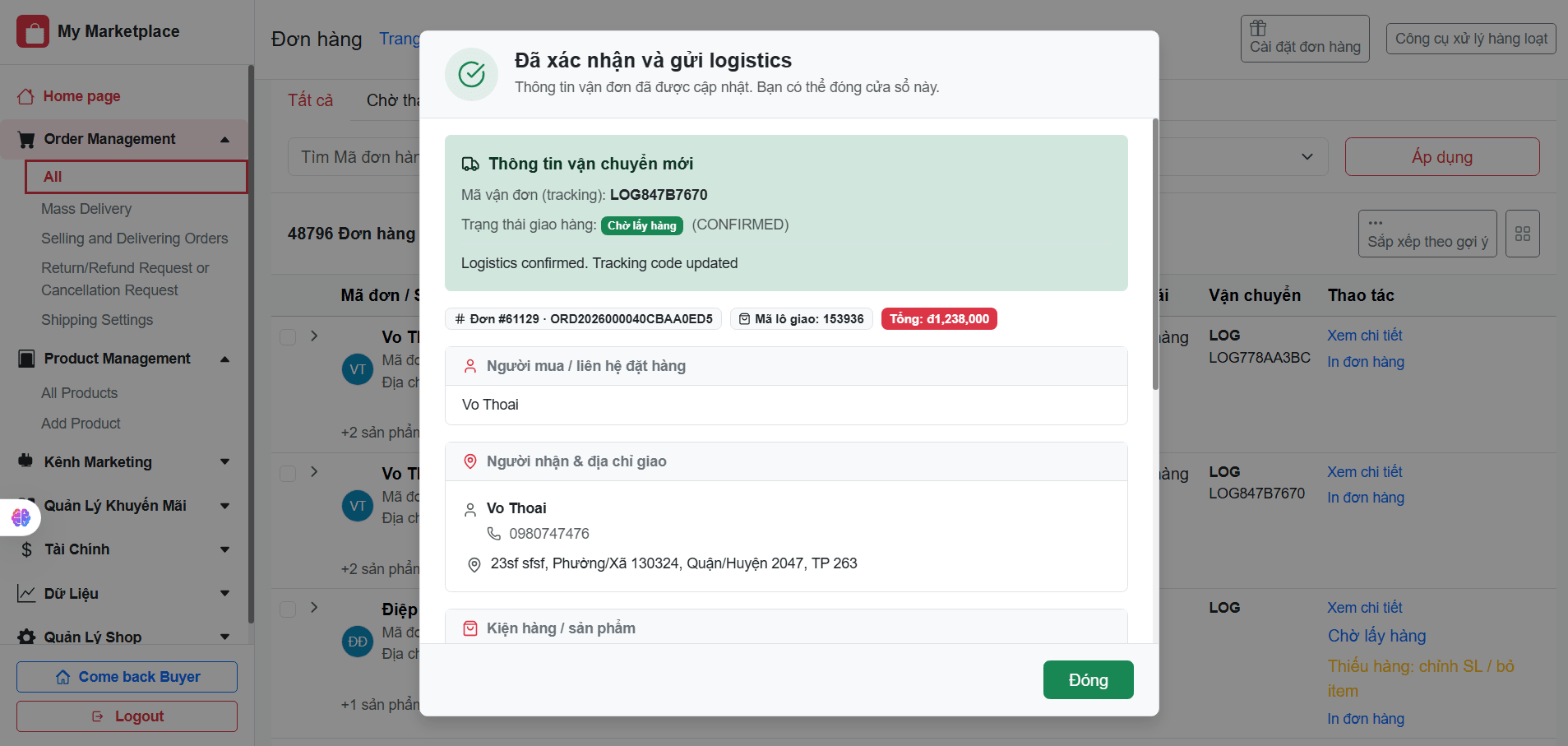 Checkout Screen 1