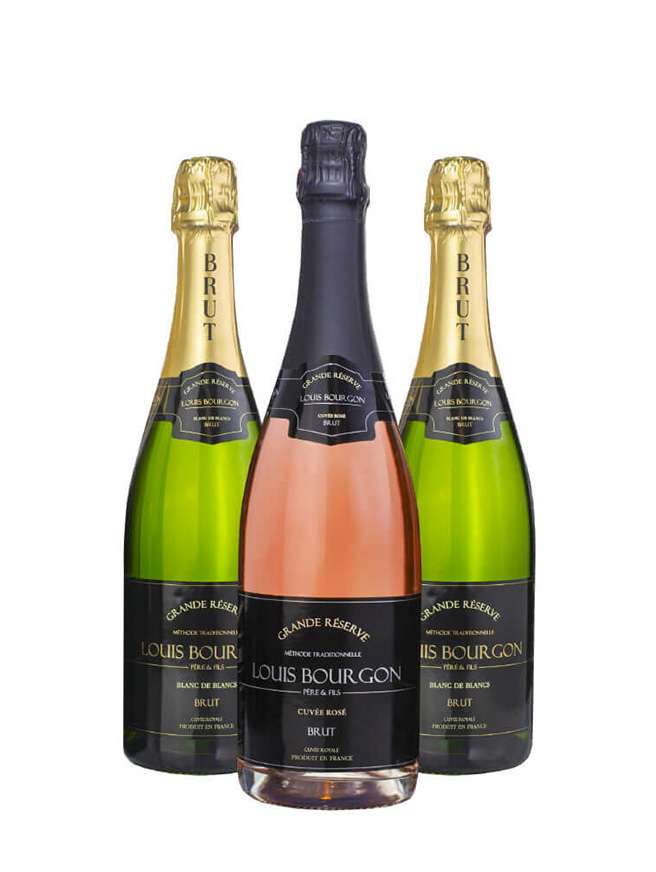 Louis Bourgon Grande Réserve Brut - 2 Blanc de Blancs - 1 Cuvée Rosé