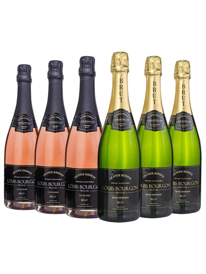 Louis Bourgon Grande Réserve Brut - 3 Blanc de Blancs - 3 Cuvée Rosé