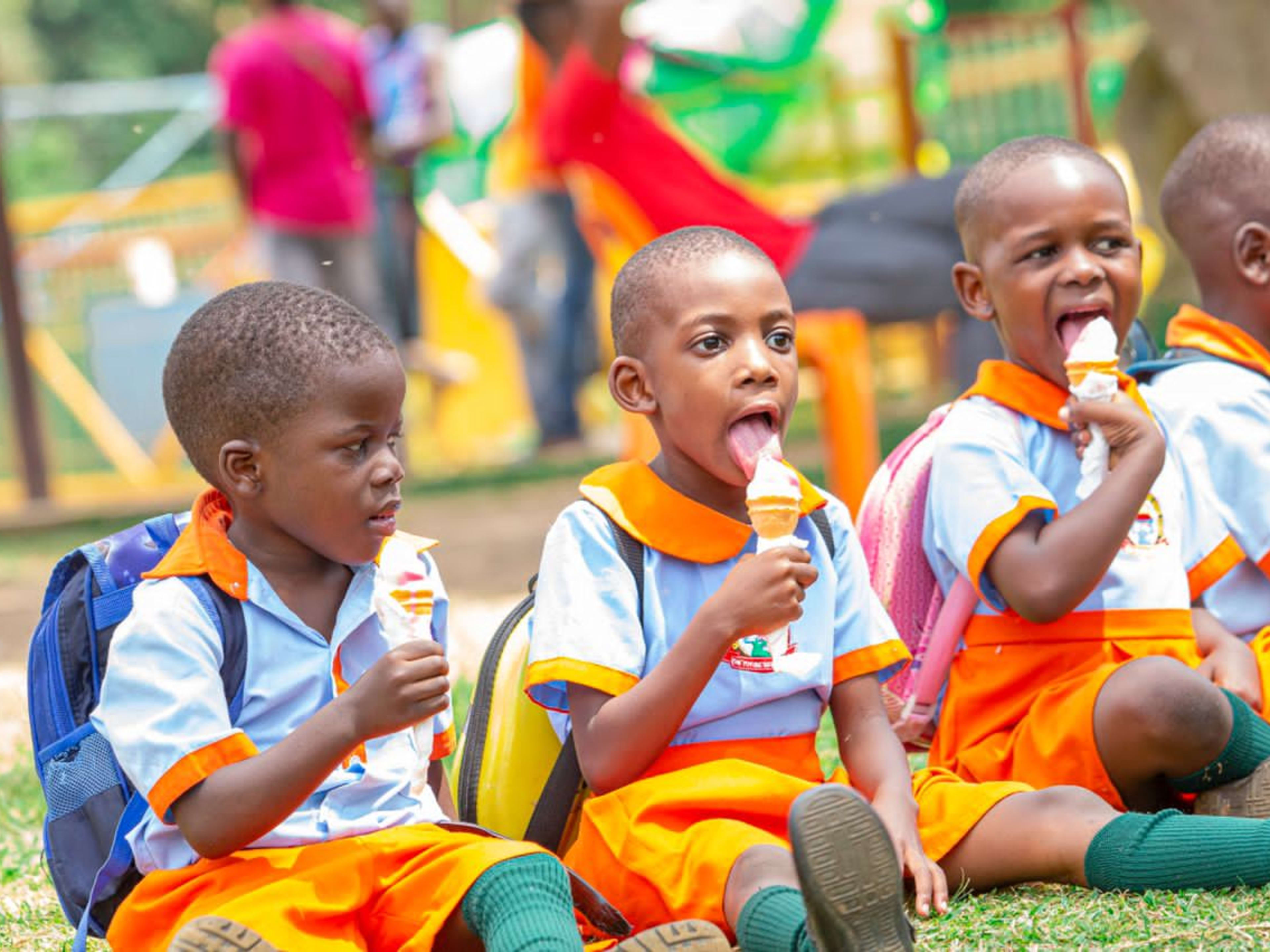 Children enjoying ice cream day at Children's Den