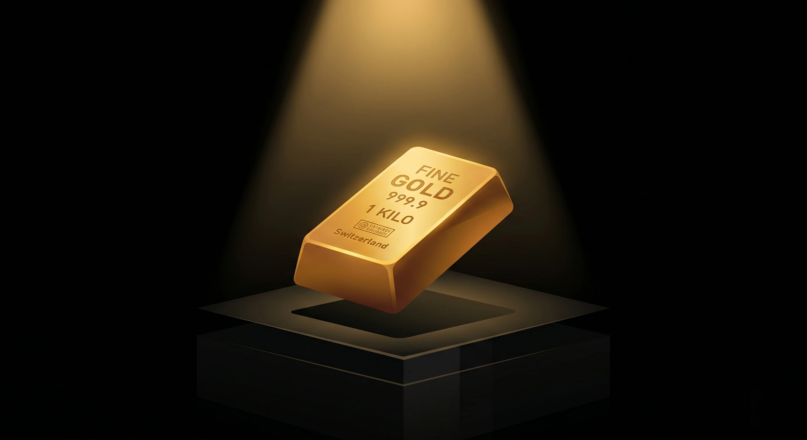 Gold bar under spotlight
