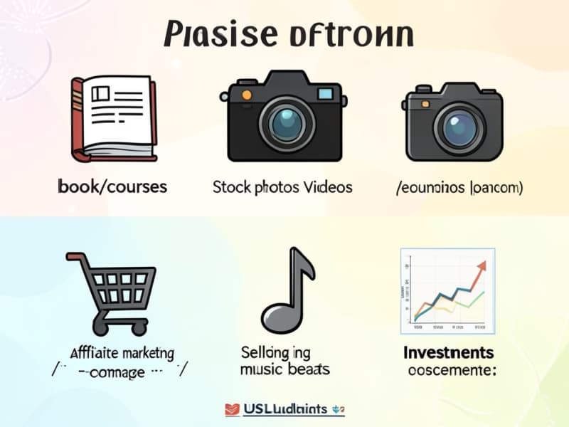 Digital Products and Online Income Illustration