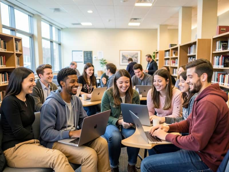 Students using online jobs