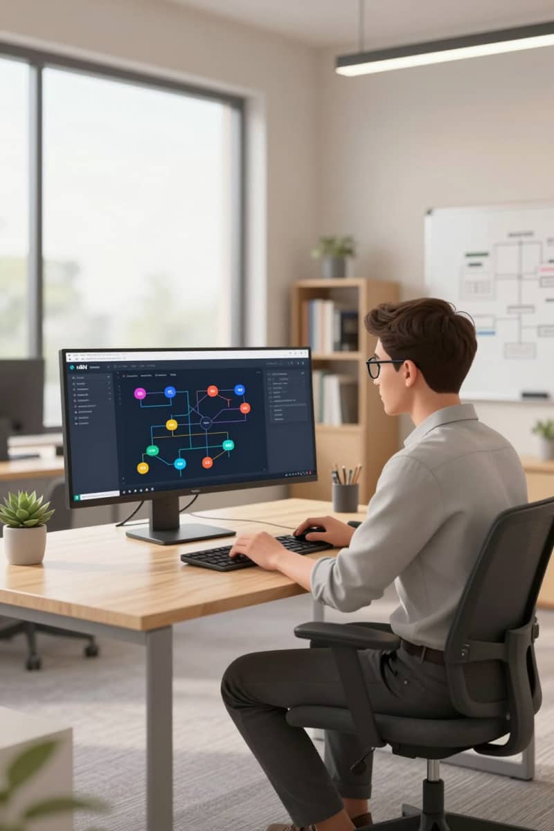 n8n workflow automation illustration