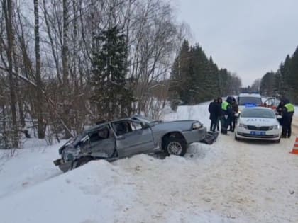 В Калужской области легковушка влетела в лесовоз — погибла женщина