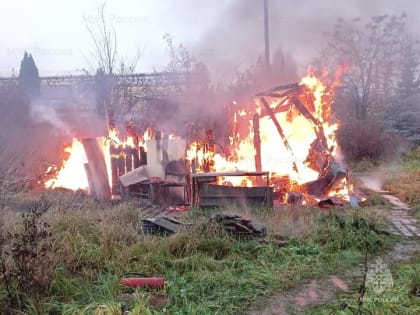 Хозяйственная постройка сгорела дотла в Боровском районе