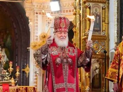 В праздник Светлого Христова Воскресения Предстоятель Русской Церкви возглавил торжественное богослужение в Храме Христа Спасителя