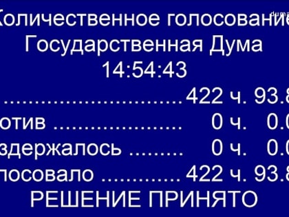 Госдума РФ приняла в первом чтении законопроект, представленный сенатором Александром Савиным