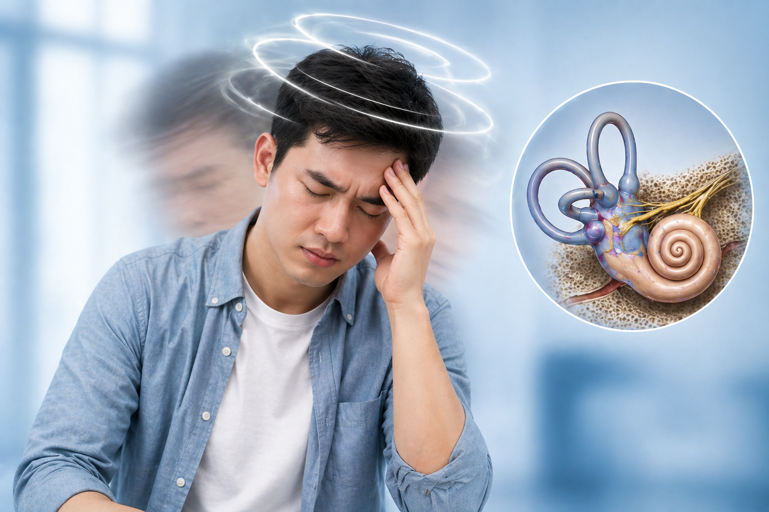 Chóng mặt tiền đình sỏi tai