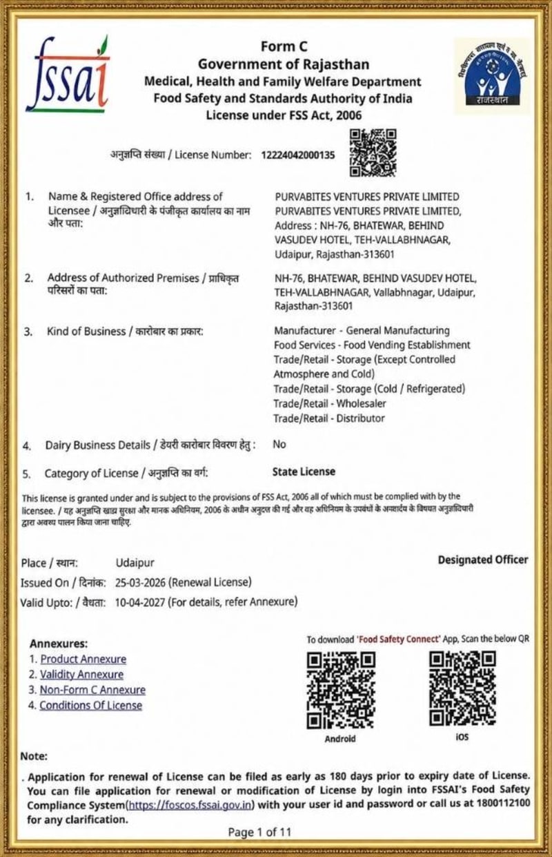 FSSAI Certificate
