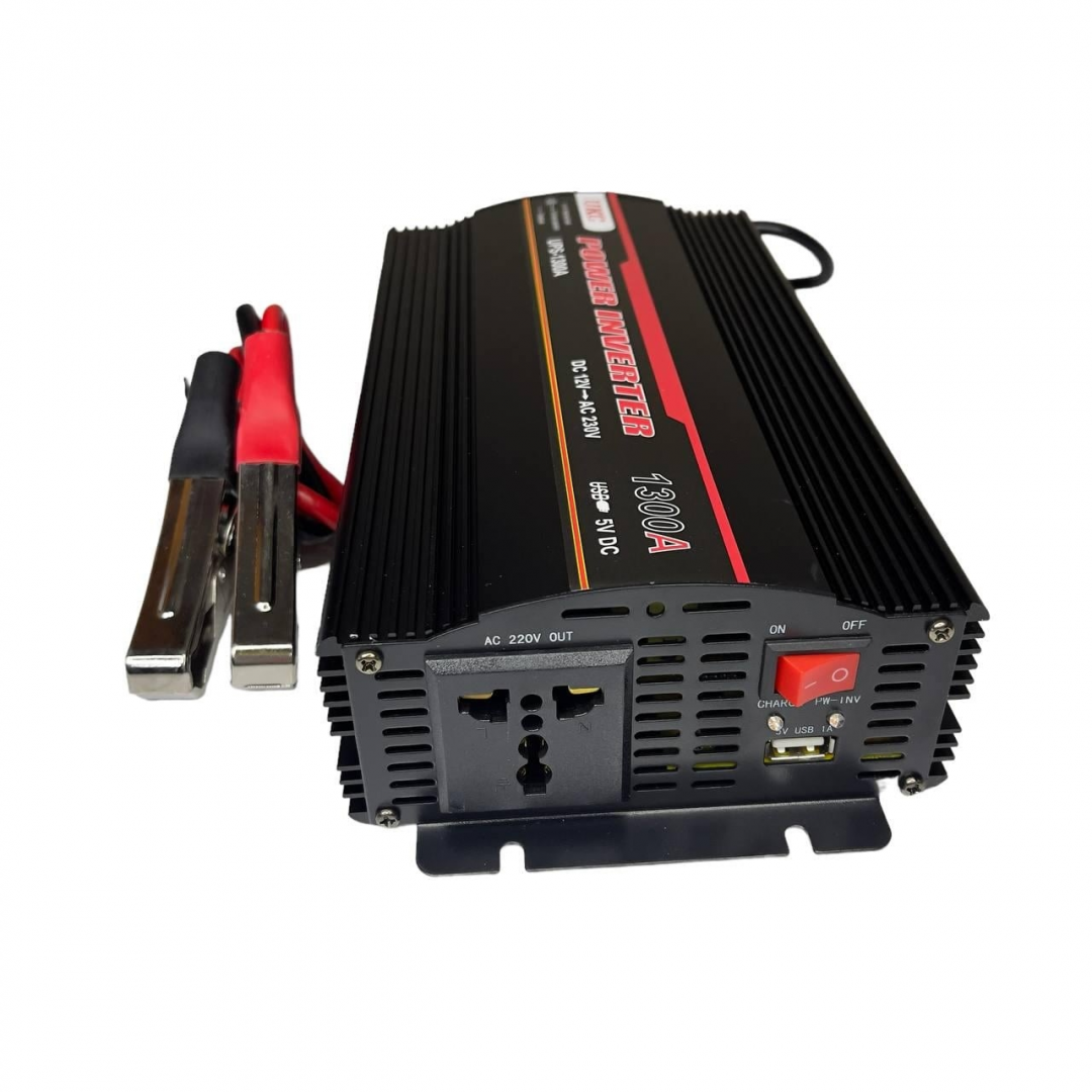 Безперебійник / Перетворювач напруги UKC UPS-1300A 12V → 230V, 1300W, зарядка АКБ, USB — 2