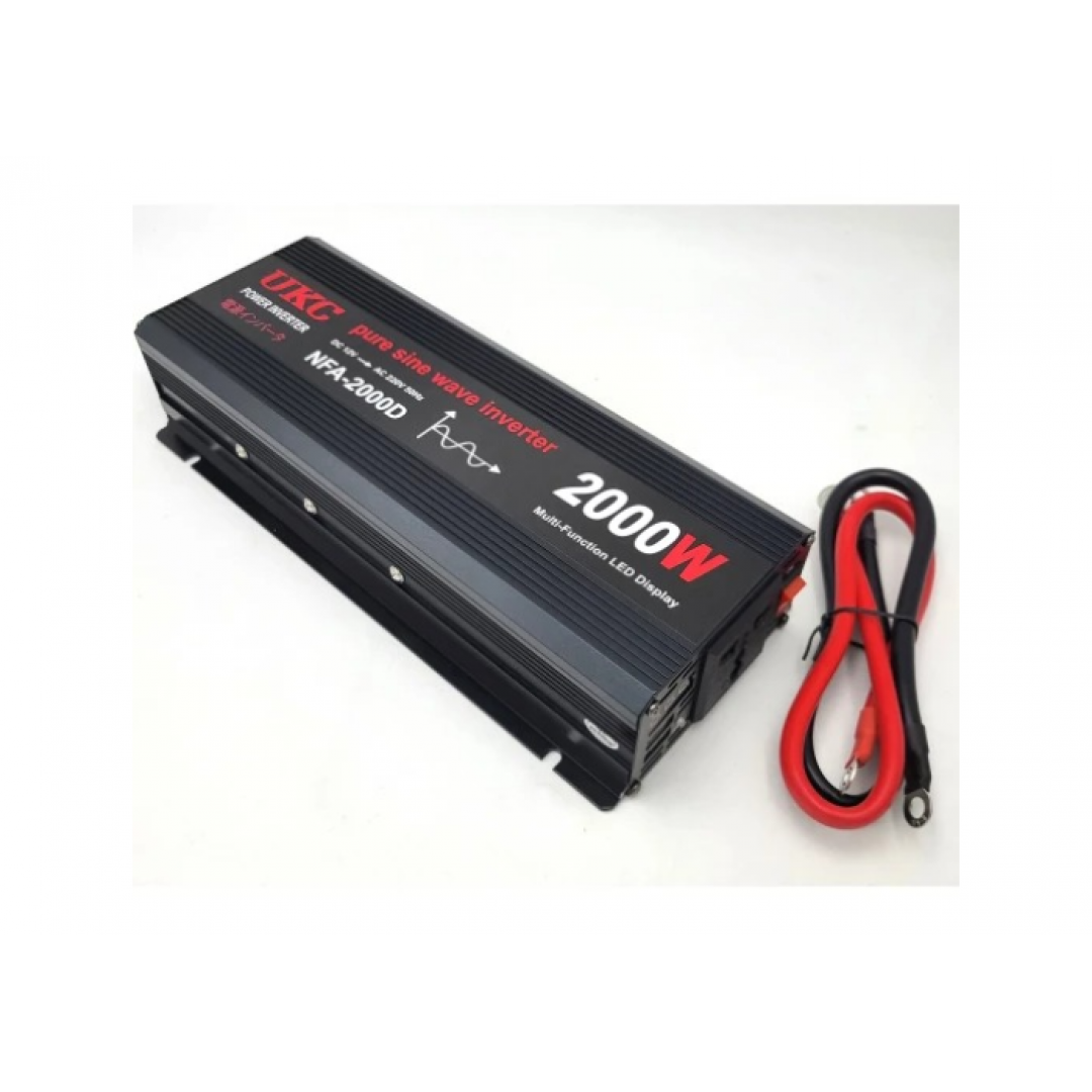 Інвертор із чистою синусоїдою UKC NFA-2000D, 12V–220V, 2000 W