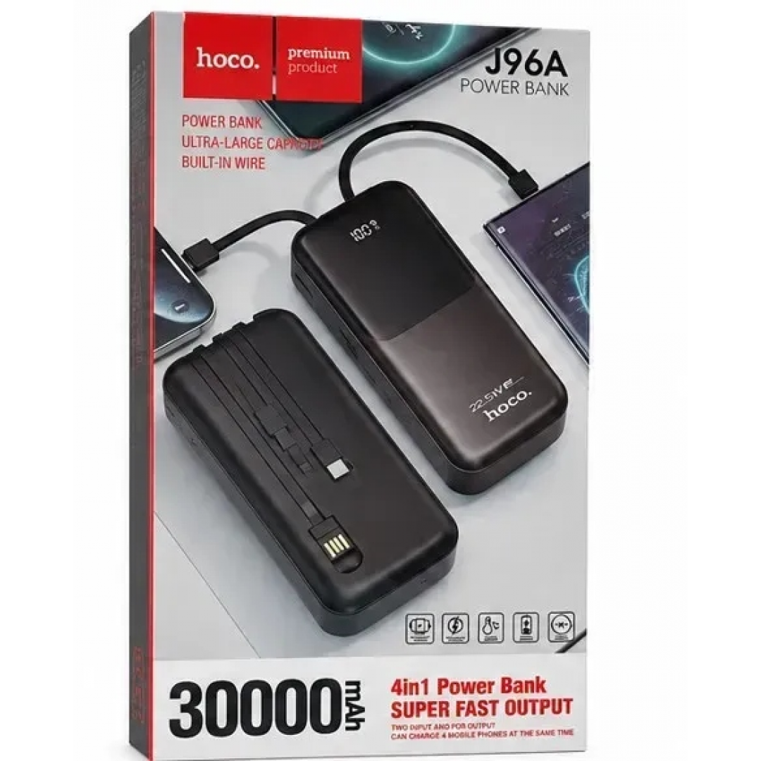 Зовнішній акумулятор J96A, 30000 мАг
