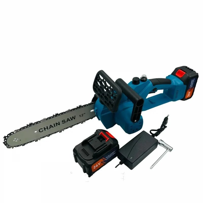 Акумуляторна ланцюгова пилка з 2 шинами на 12'' і 16'' DOMOTEC 96V — 4