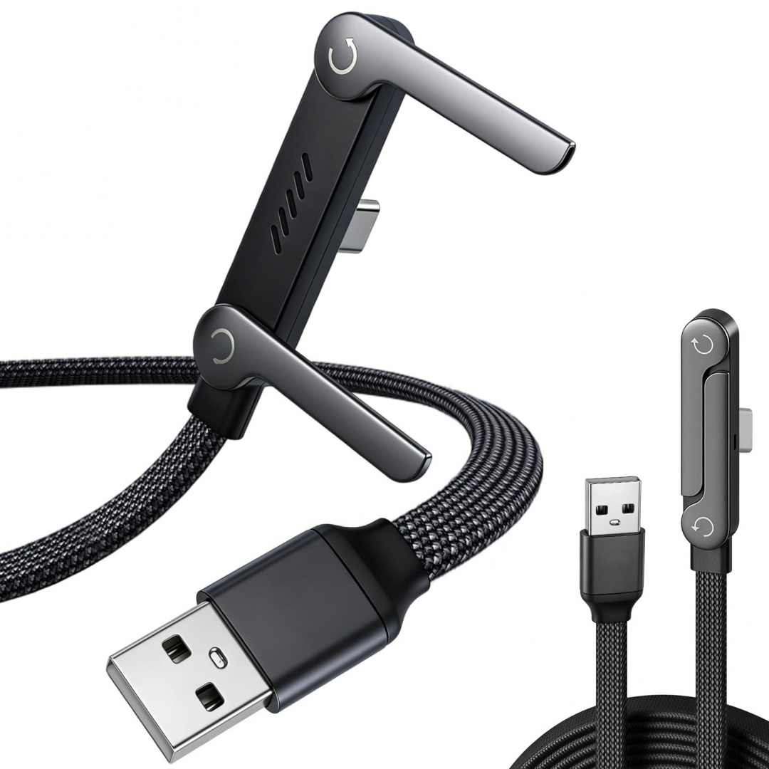 Кабель USB-Type-C 2-в-1, 65 Вт, 6 А, 1,2 м, з підставкою для смартфона, YX-1