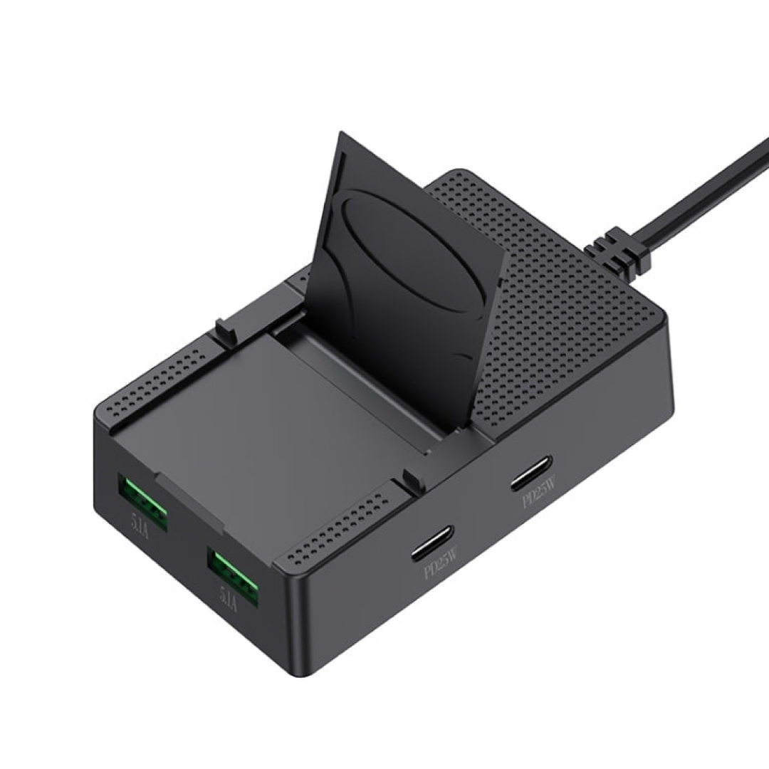 Мережевий дорожній адаптер CY-PC03, 50 Вт, 2 Type-C, 2 USB