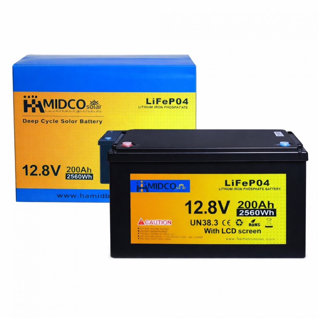 Акумулятор HAMIDCO Solar LiFePO4, 12.8V 100Ah, 1280Wh, з LCD-дисплеєм