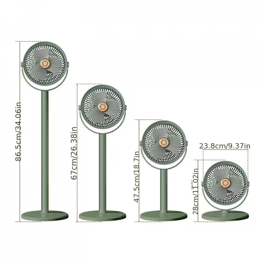 Вентилятор 4 в 1 Solar Floor Fan S39, 4000 мАг, сонячна панель, лампа, 5 швидкостей — 2