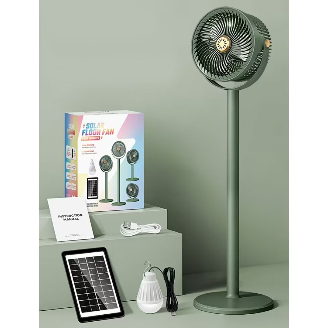Вентилятор 4 в 1 Solar Floor Fan S39, 4000 мАг, сонячна панель, лампа, 5 швидкостей — 3