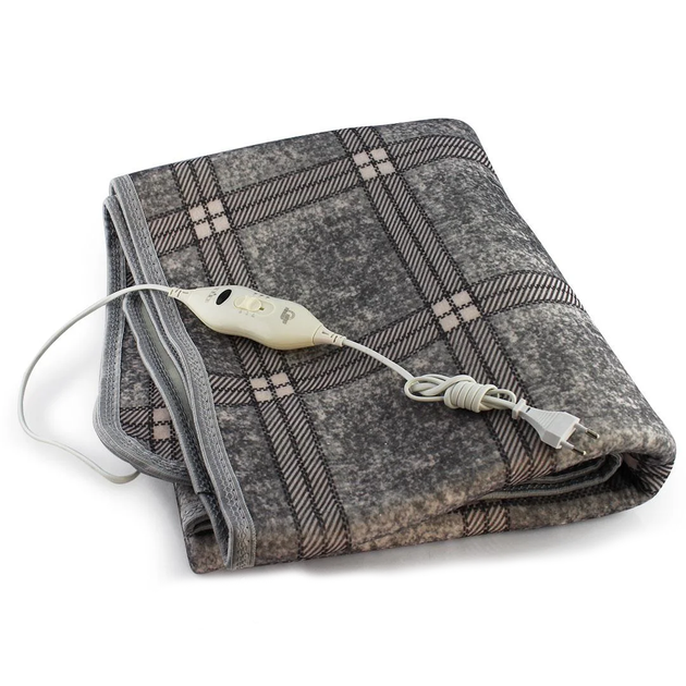Простирадло електричне Electric Blanket 150х180 см (клітчасте, сіре)