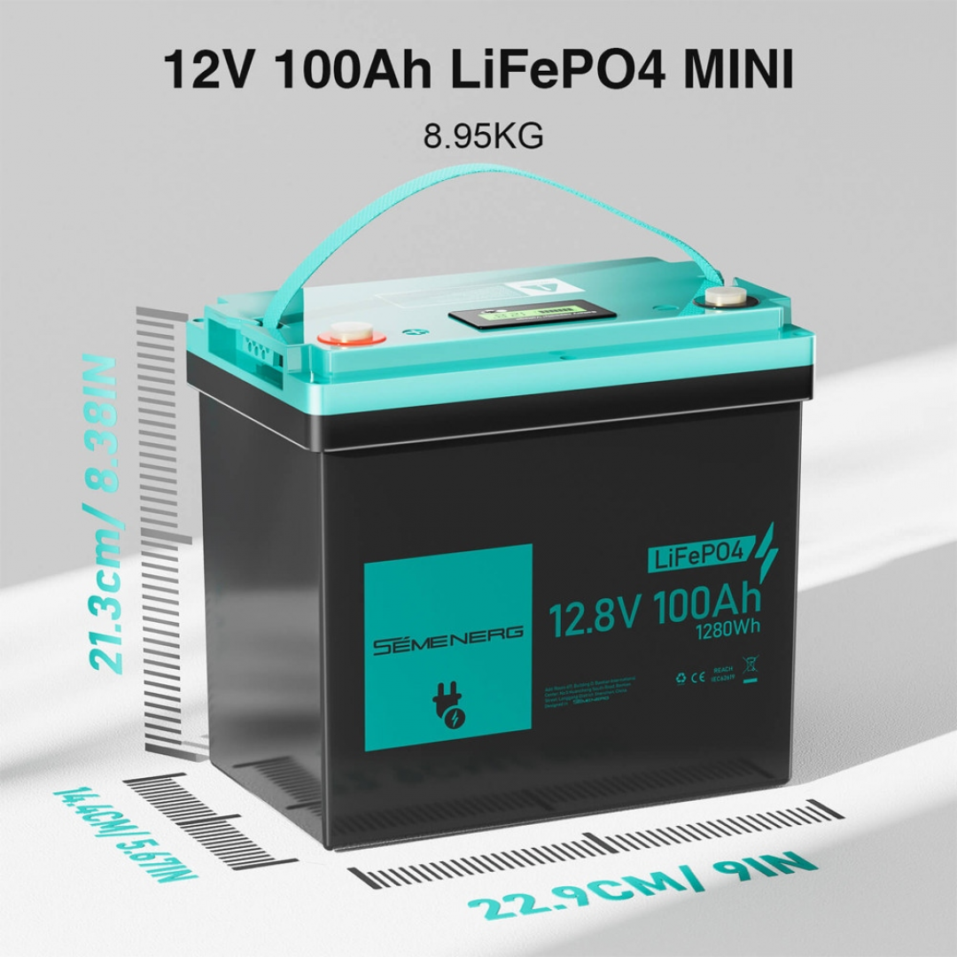 Акумулятор SEMENERG Mini LiFePO4, 12.8V 100Ah, 1280Wh — 3