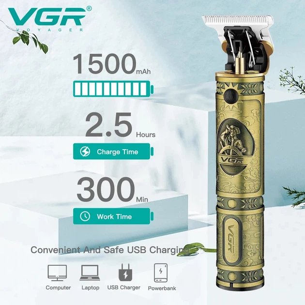 Машинка для стрижки волосся VGR V-085 voyager окантувальна триммер — 2