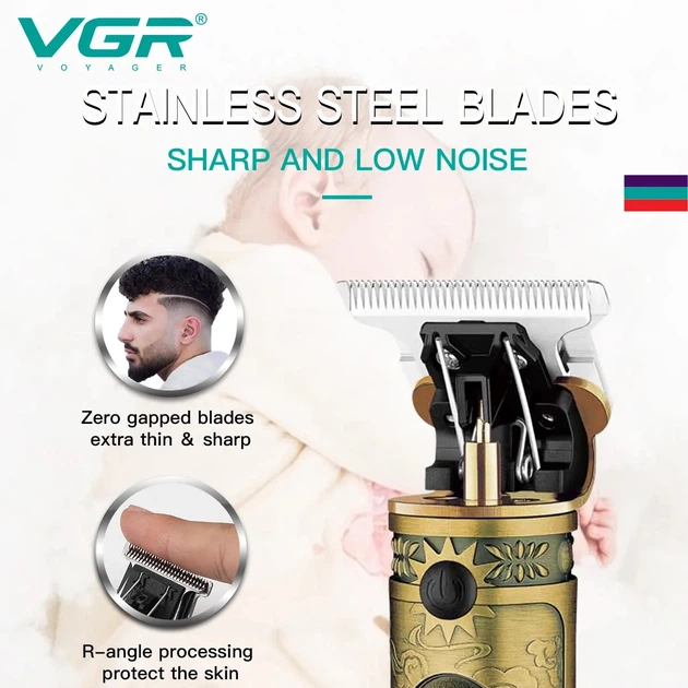 Машинка для стрижки волосся VGR V-085 voyager окантувальна триммер — 5