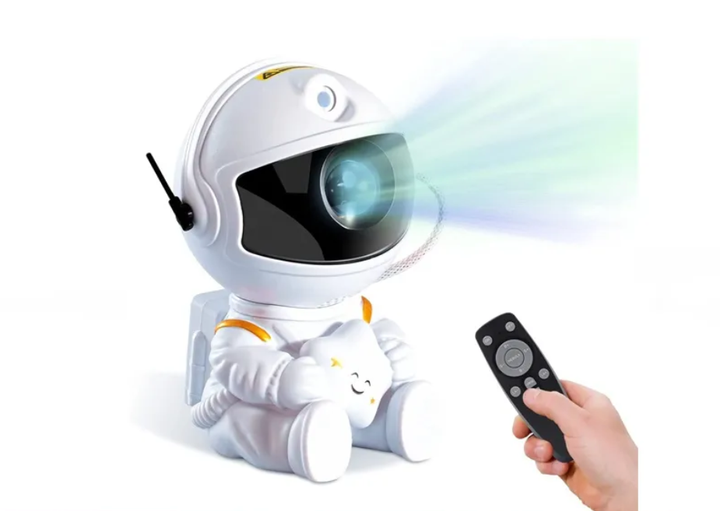 Проектор зоряного неба, лазерний нічник на пульту Astro Star Mini - White Космонавт (Світильник LED нічник) — 2