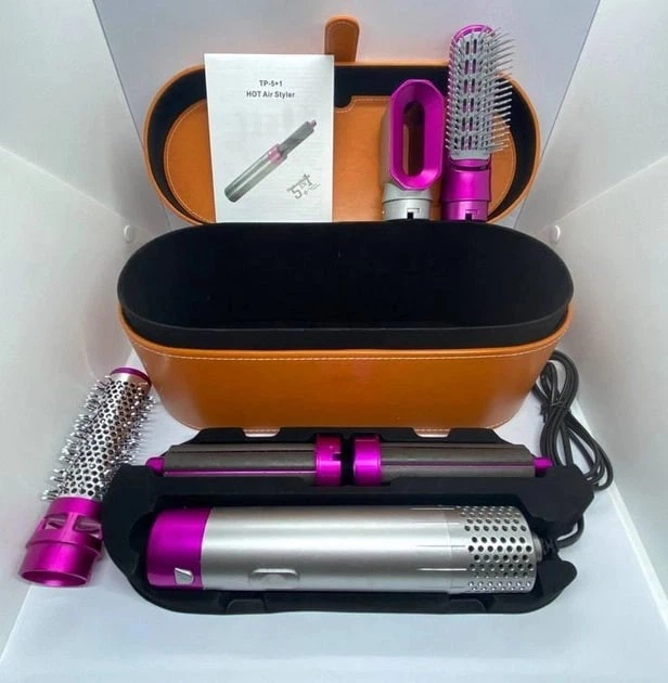 Стайлер 5в1 HAIR BRUSH Styler + Коробка Чохол з функціями надання об'єму, випрямлення, укладання — 3