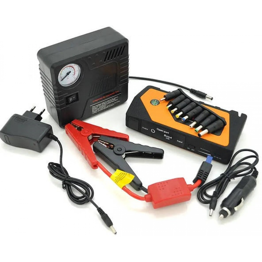Автомобільний пусковий пристрій для акумулятора JUMP STARTER + Компрессор в кейсі