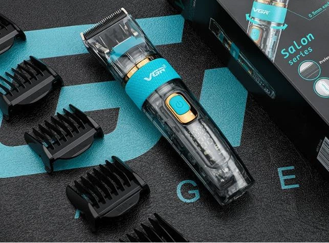 Машинка для стрижки волоc та бороди VGR V-695 з LED дисплеєм IPX7 ступінь вологозвхисту — 6