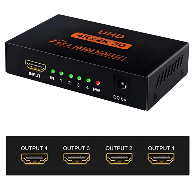 HDMI розгалужувач на 4 порти HDMI SPLITTER 1in4 — 2