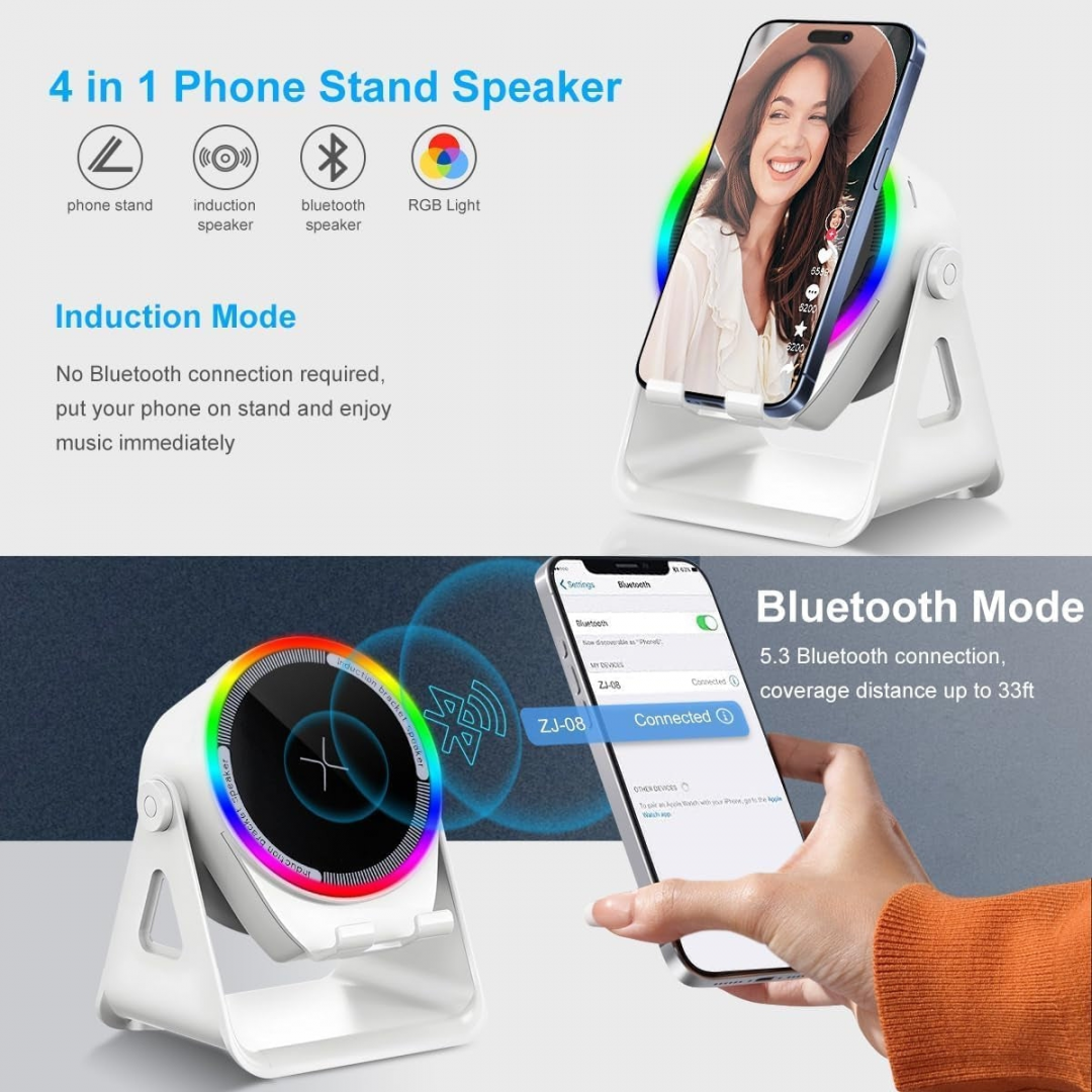 Бездротова колонка L2 з підставкою для телефону, Bluetooth 5.3, RGB-підсвічування — 3