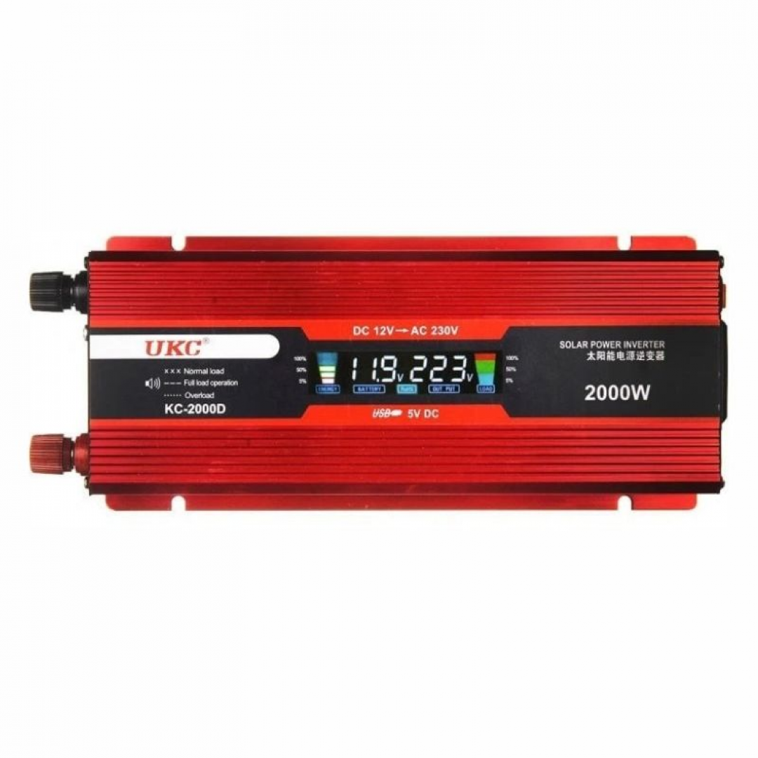 Перетворювач напруги інвертор UKC KC-2000D AC/DC 2000W з LCD дисплеєм