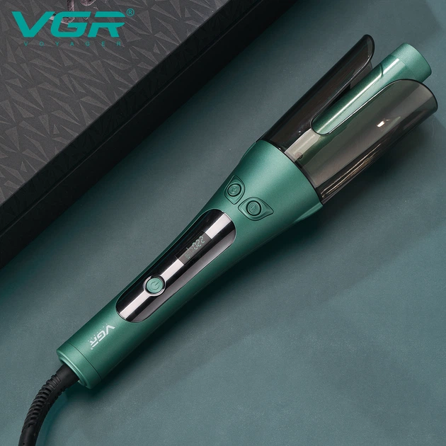 Стайлер-плойка для автоматичної завивки волосся VGR V-583 LCD display/Green — 3