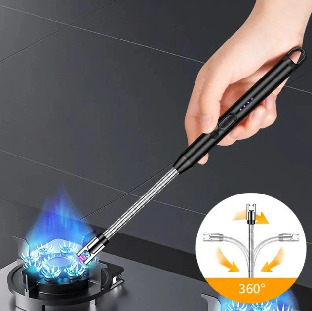 Запальничка електрична USB з акумулятором BBQ lighter Чорна — 3