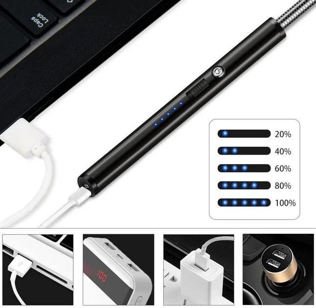Запальничка електрична USB з акумулятором BBQ lighter Чорна — 4