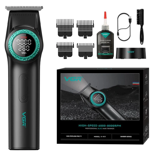 Тример VGR V-977 4 насадки 2500 mAh 8000 RPM LED display Black