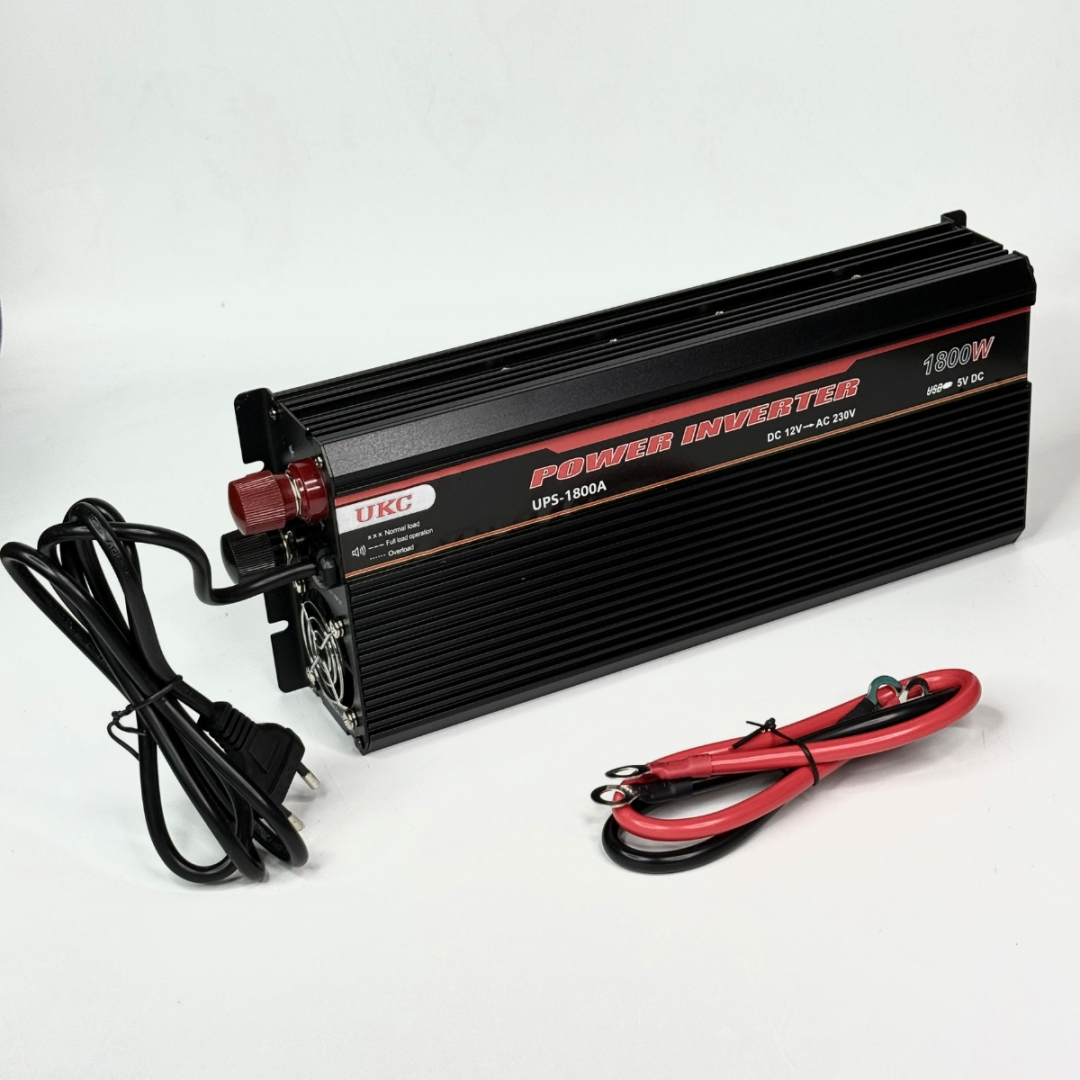 Безперебійник / Перетворювач напруги UKC UPS-1800A 12V → 230V, 1800W, зарядка АКБ 20A, USB