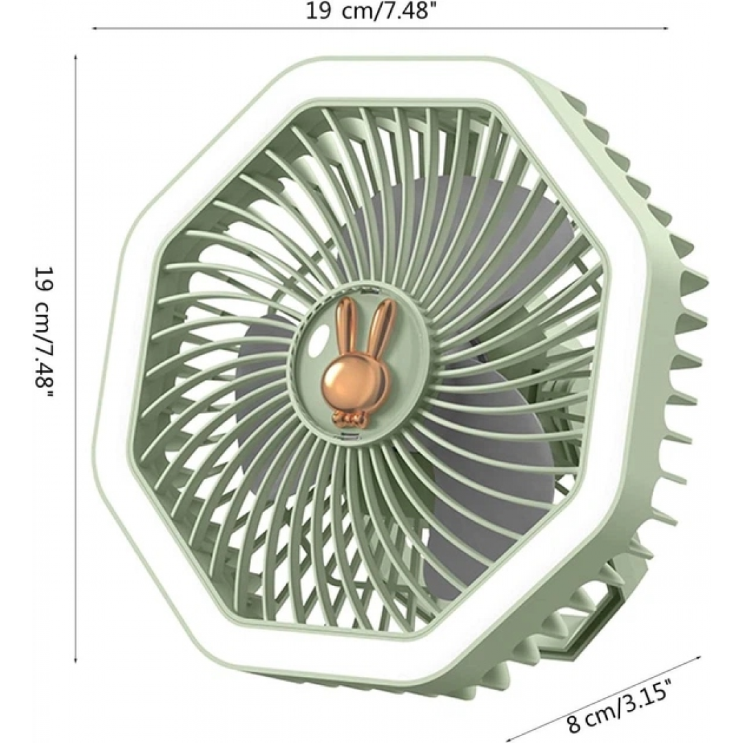Настільний вентилятор DESKTOP FAN U8, акумуляторний, з підсвічуванням, Type-C — 2
