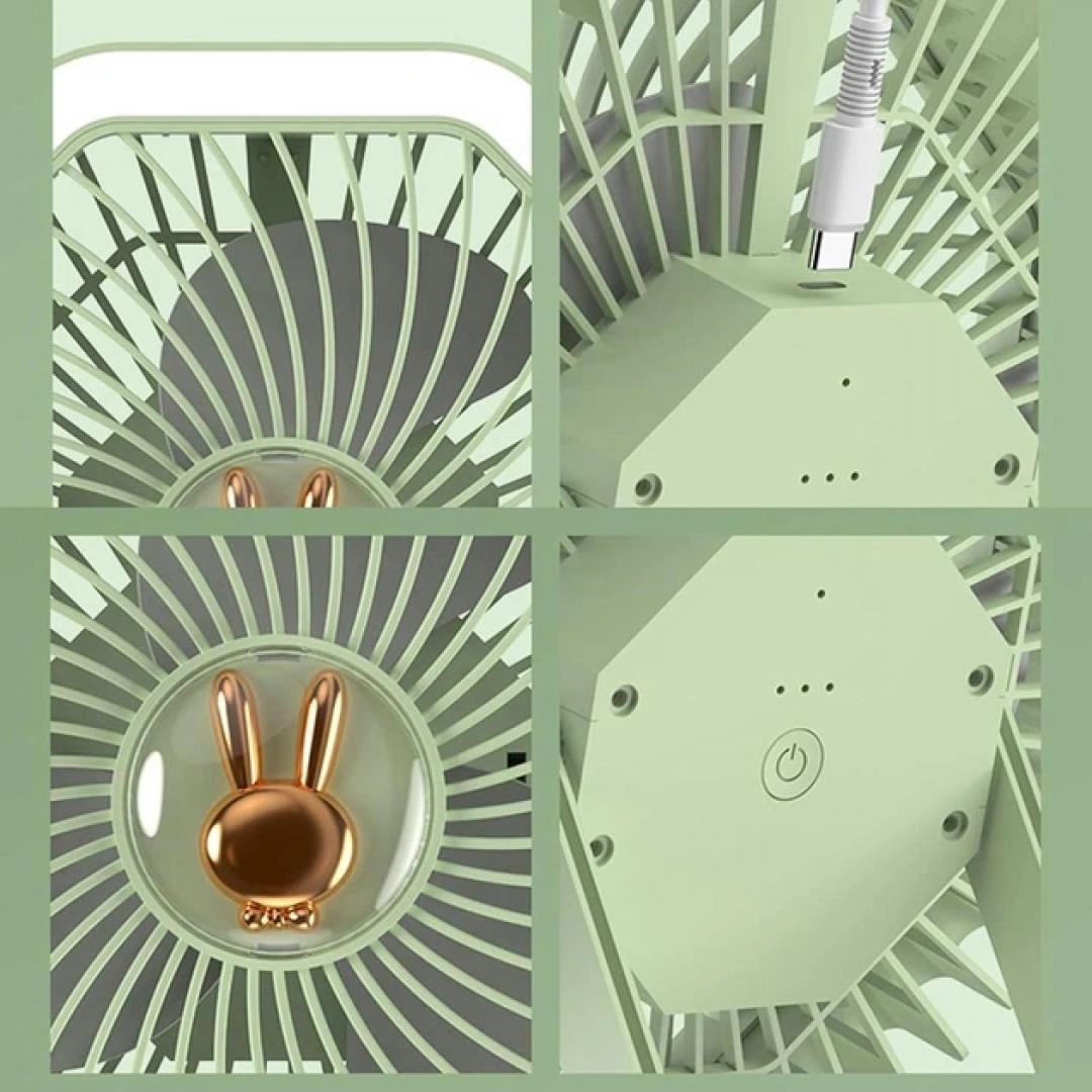 Настільний вентилятор DESKTOP FAN U8, акумуляторний, з підсвічуванням, Type-C — 3