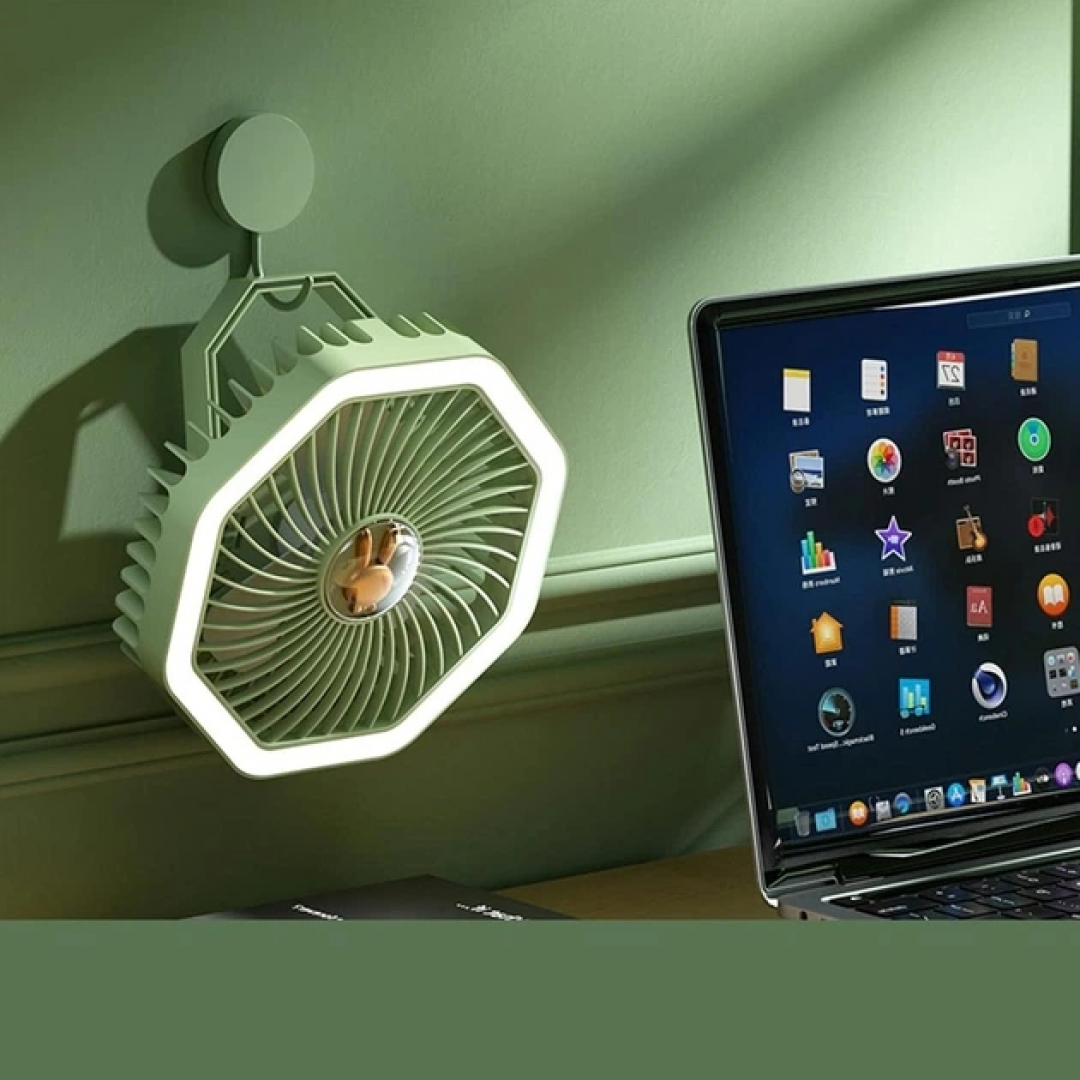 Настільний вентилятор DESKTOP FAN U8, акумуляторний, з підсвічуванням, Type-C — 4