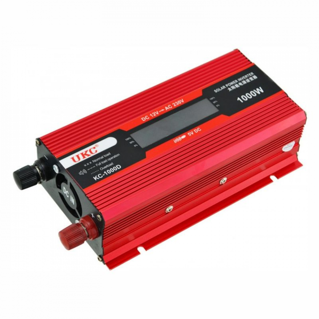 Перетворювач напруги UKC KC-1000D 12V → 230V, 1000W, LCD, USB — 2