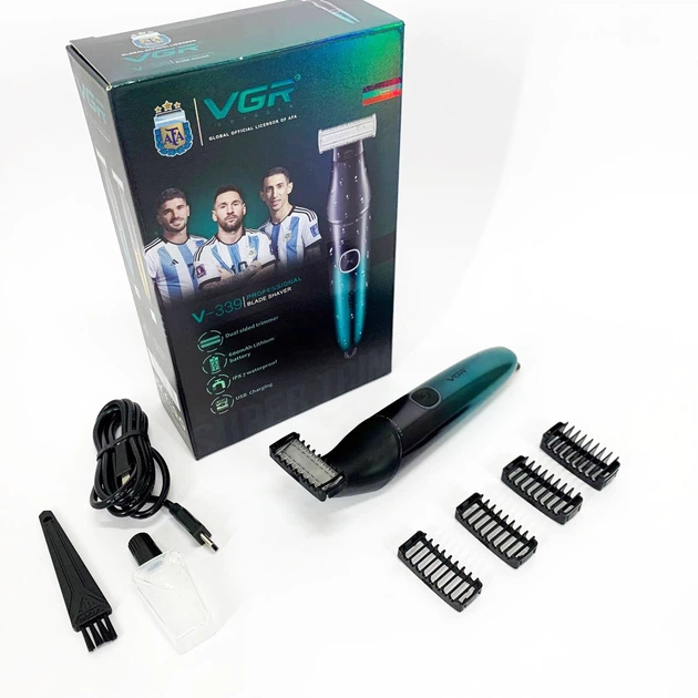 Бритва-триммер для стрижки бороди та вусів VGR V-339 GREEN — 2