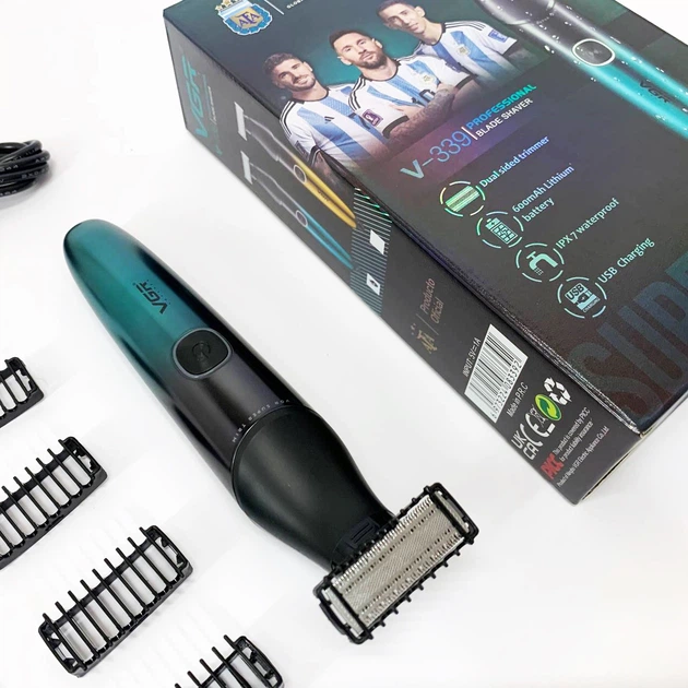 Бритва-триммер для стрижки бороди та вусів VGR V-339 GREEN — 3