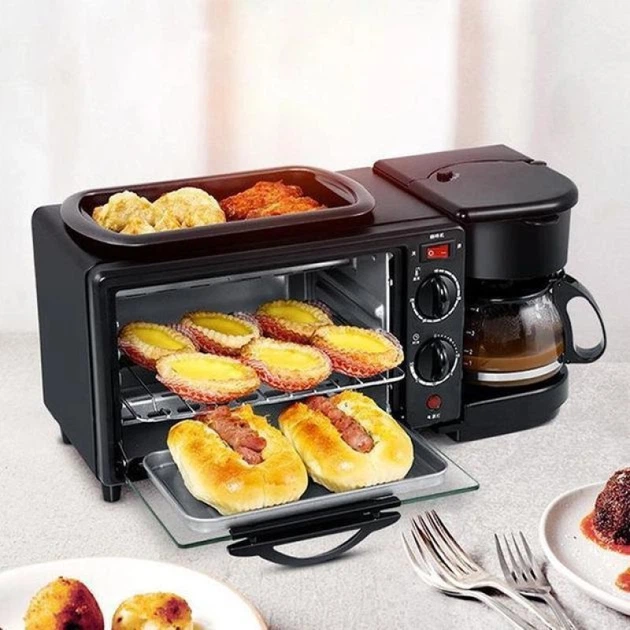 Багатофункціональна кухонна піч Domotec MS-5308B з грилем і кавоваркою — 4