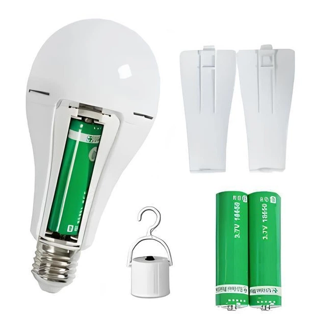 Аварійна лампа E27 20W LED з 2 акумуляторами 18650 — 2