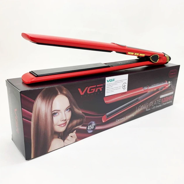 Плойка для волосся VGR V-518 RED випрямляч з керамічними пластинами — 2