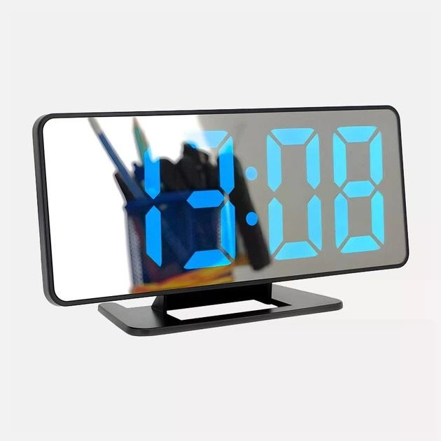 Електронний настільний годинник VST 888H RGB з дзеркальним дисплеєм, будильником і термометром — 3